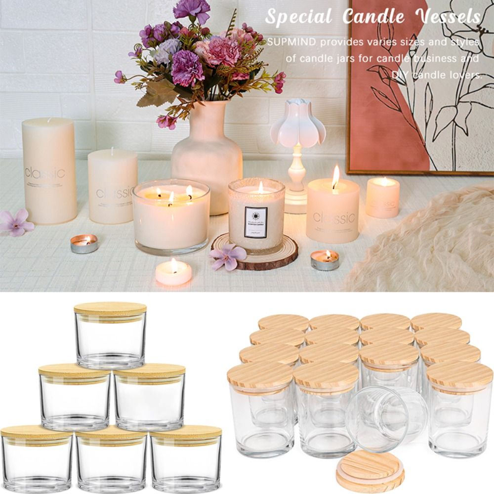 Candle Making Jars Wholesale - Clear Glass Candle Jars Transparent Small