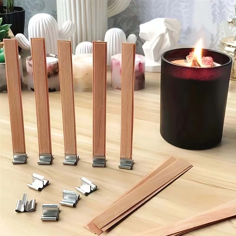 20pcs Wooden Candle Wicks with - مراجعة Candle Making Wicks وسعره