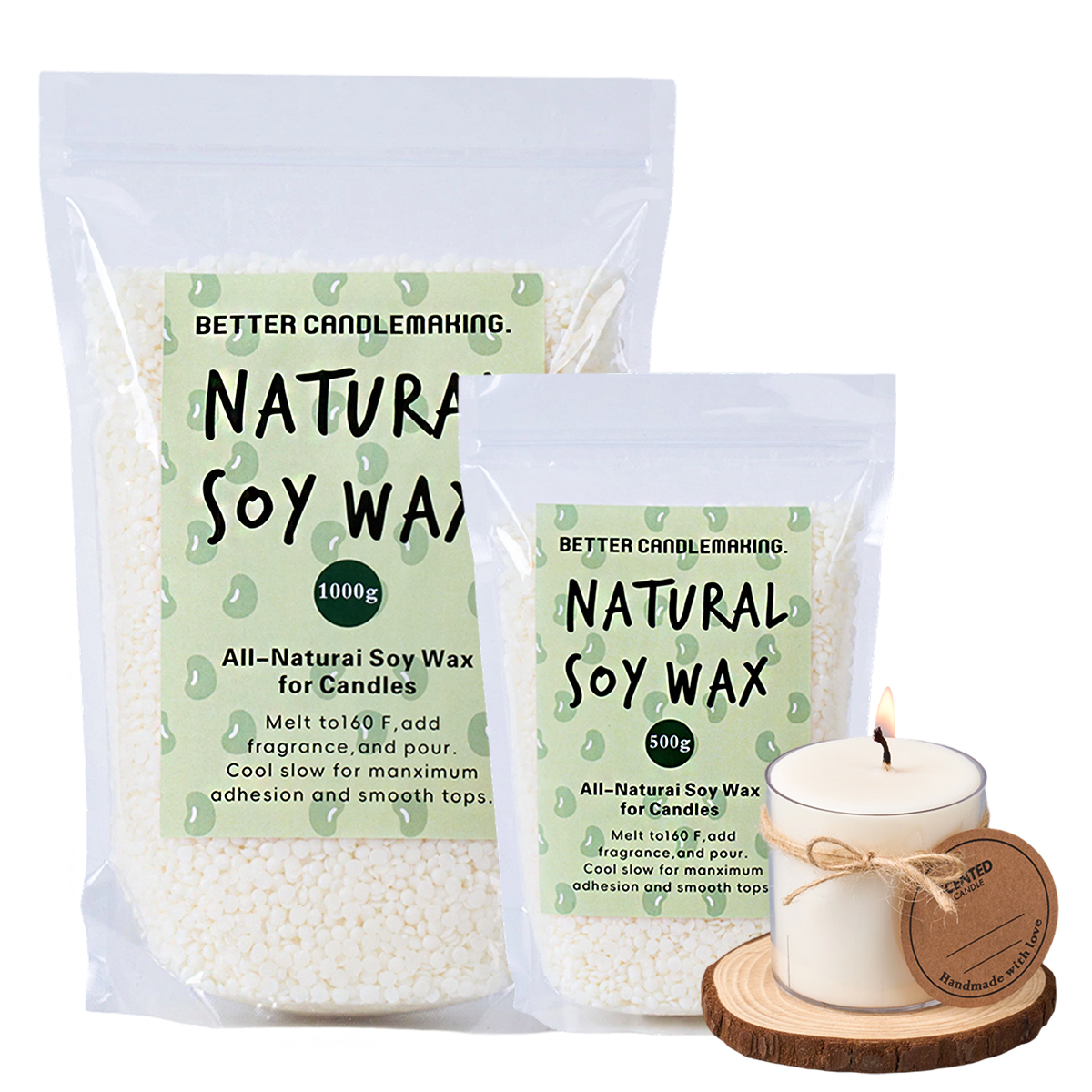 500g/1000g Natural Soy Wax DIY - مراجعة Candle Making Wicks وسعره