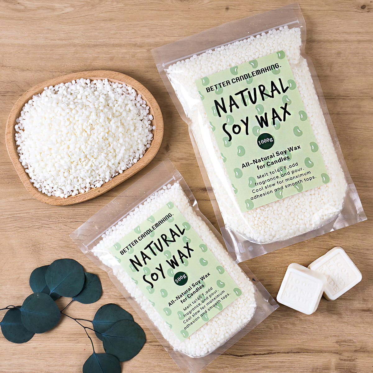 500g/1000g Natural Soy Wax DIY - مراجعة Candle Making Wicks وسعره