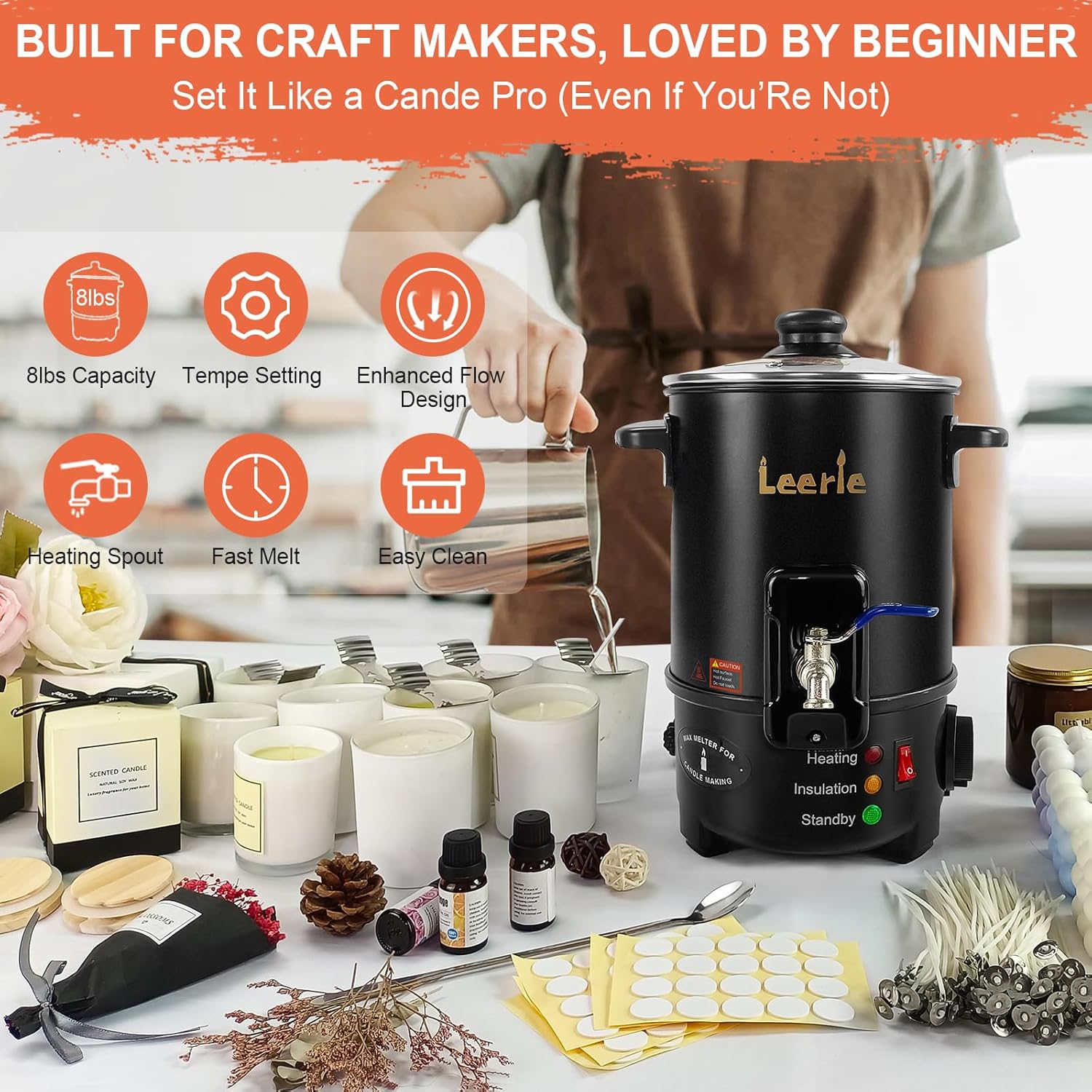 8Lbs Electric Wax Melter for C - مراجعة Candle Making Tempe وسعره
