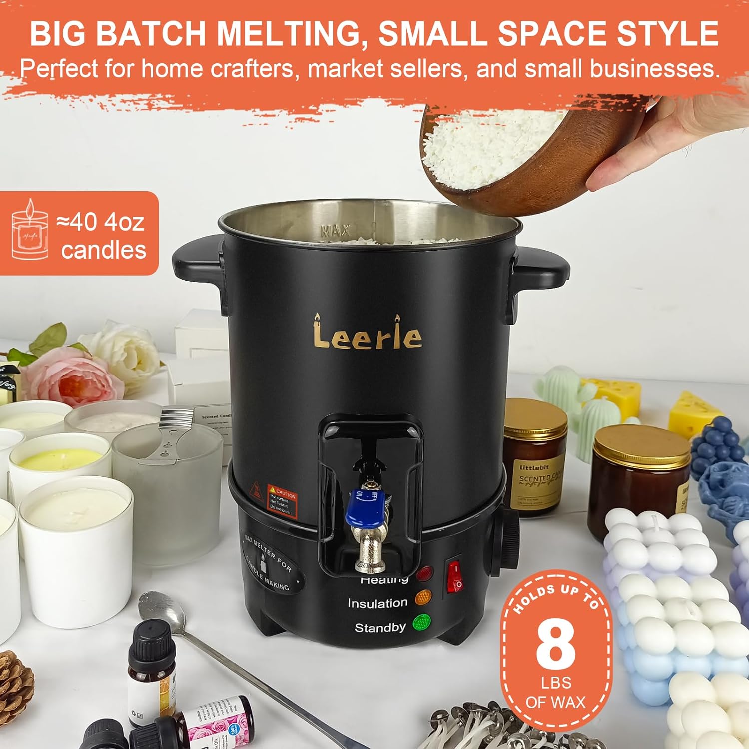 8Lbs Electric Wax Melter for C - مراجعة Candle Making Tempe وسعره