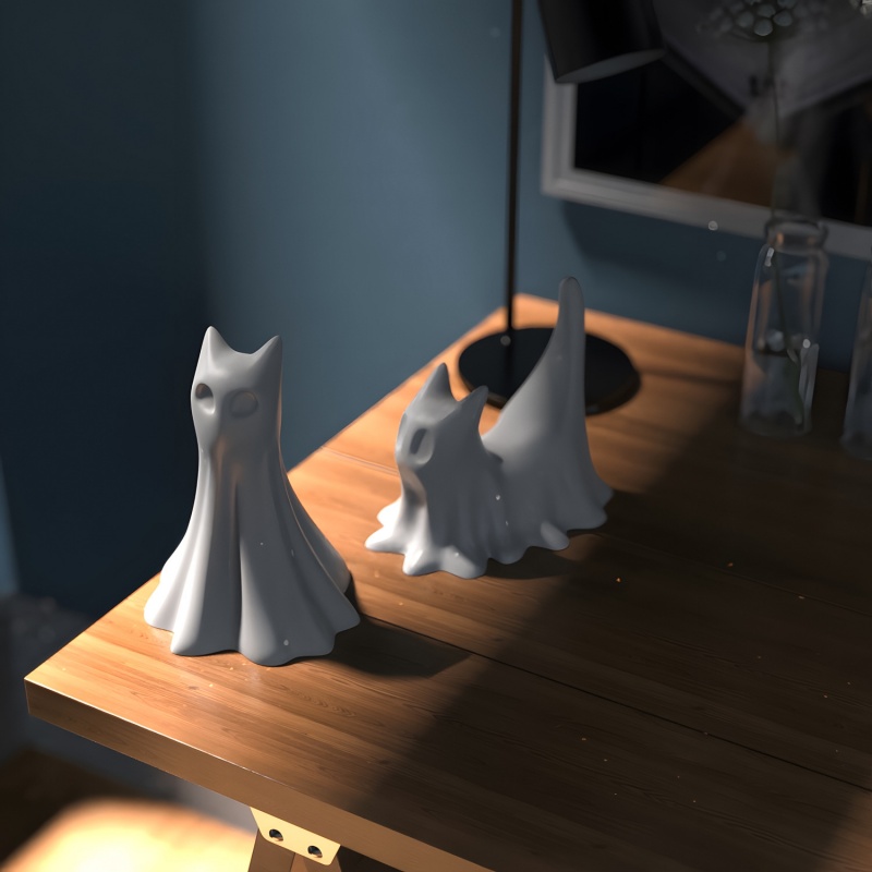 Ghost Cat Halloween Desktop Or - مراجعة Candle Making Tutorial وسعره