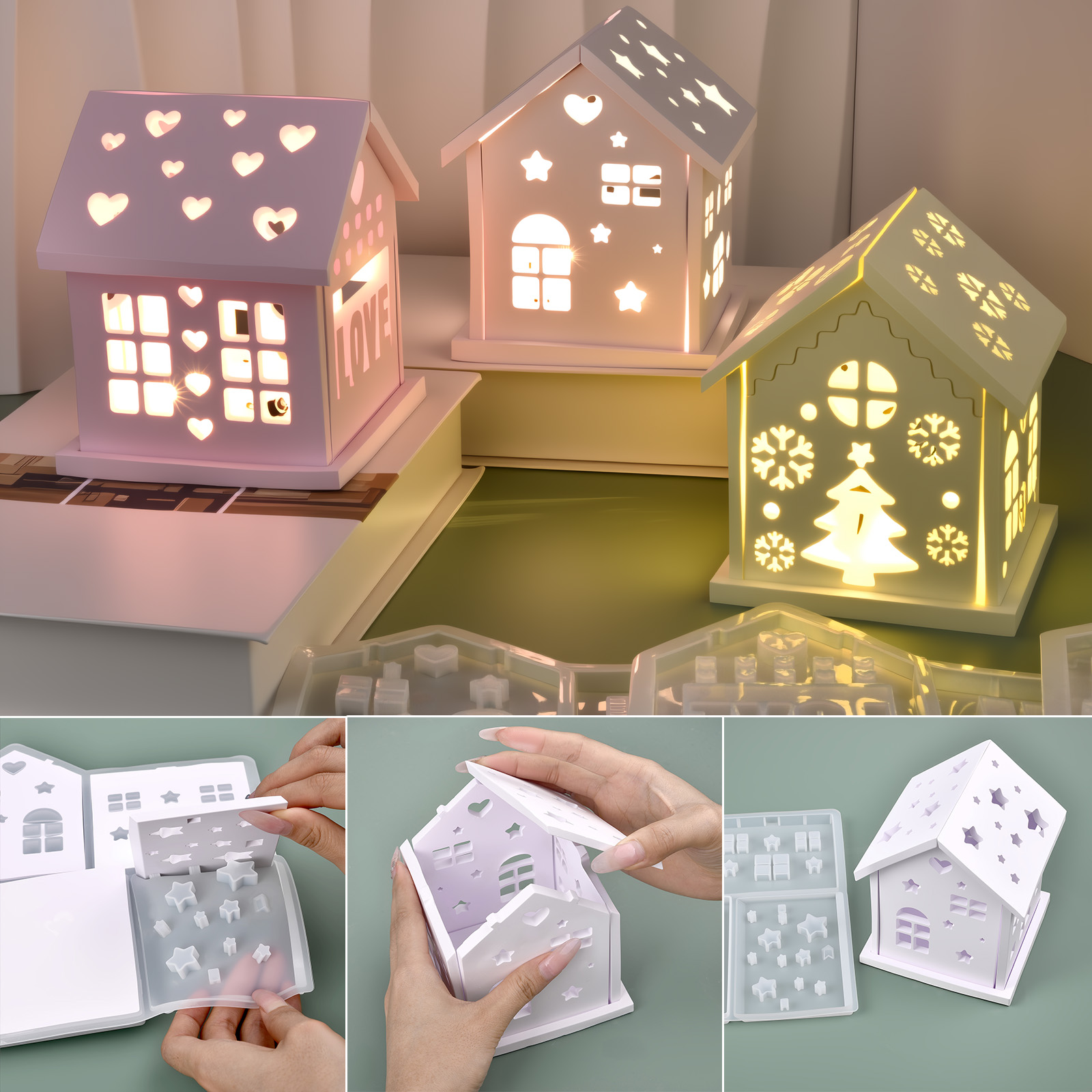3D House Silicone Mold DIY Chr - مراجعة Candle Making Tutorial وسعره