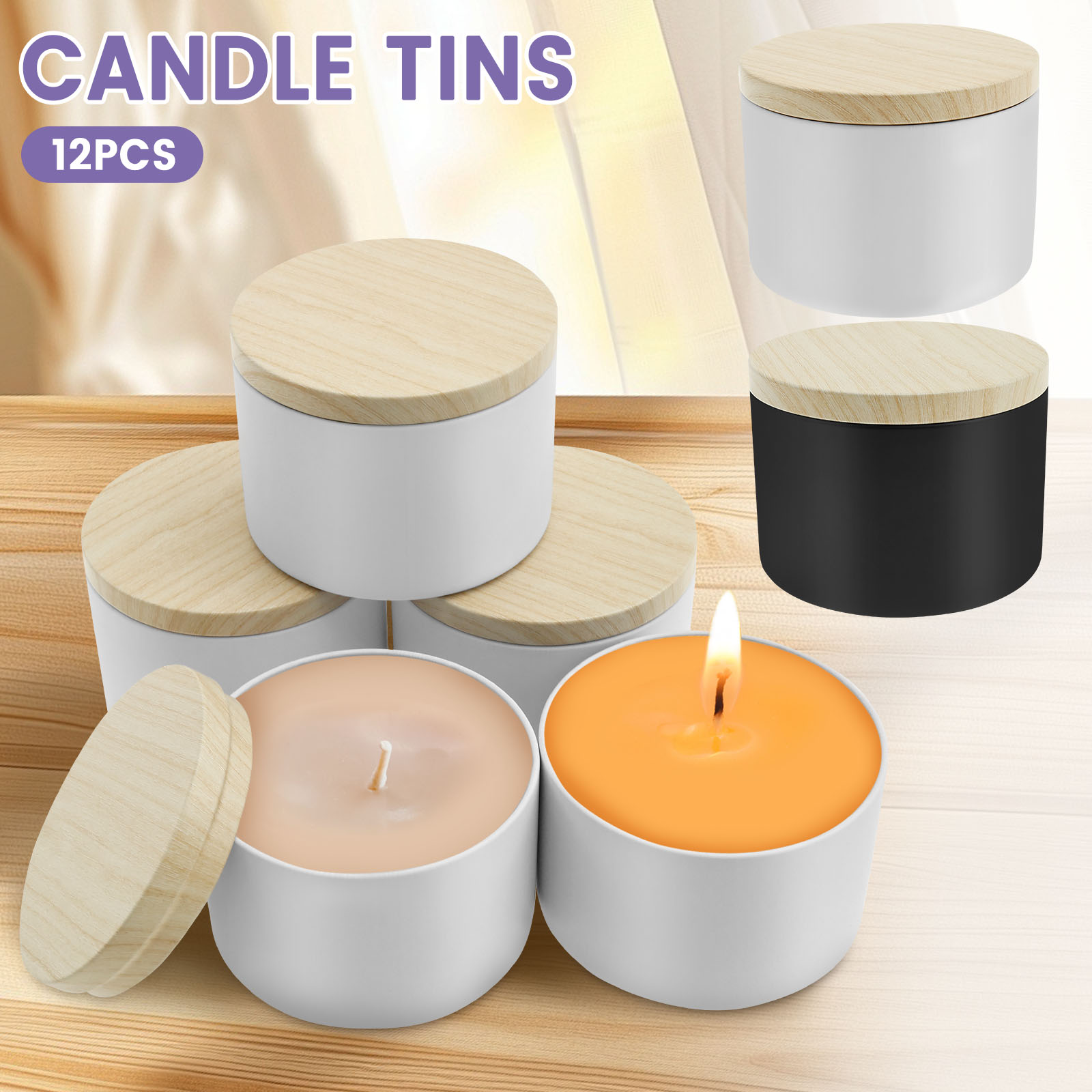12Pcs 8oz Iron Empty Candle Ti - مراجعة Candle Making Jars Wholesale وسعره