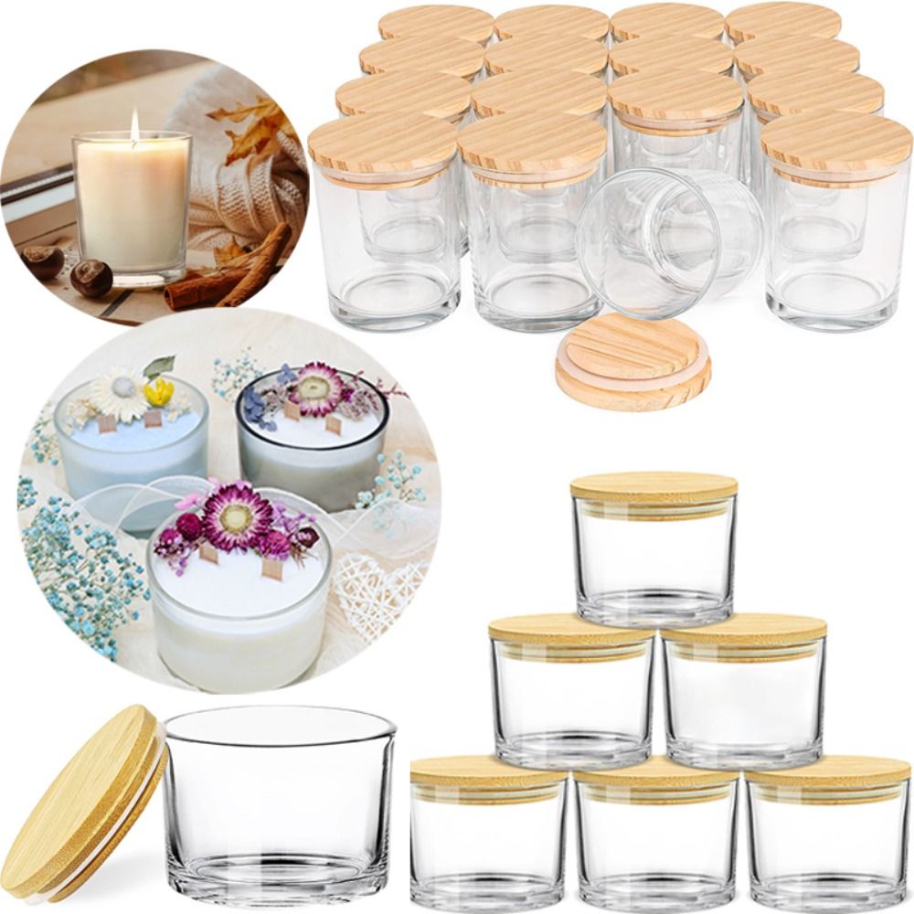 Clear Glass Candle Jars Transp - مراجعة Candle Making Jars Wholesale وسعره