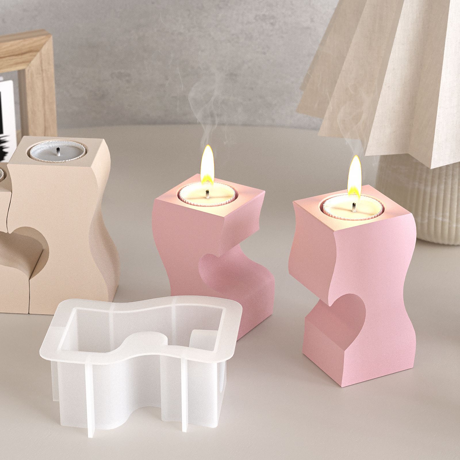 S Heart Candlestick Silicone M - مراجعة Candle Making Supplies وسعره