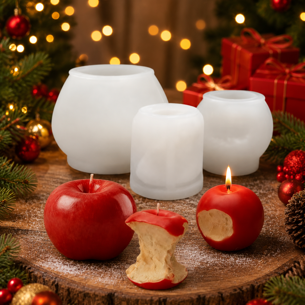 3D Apple Silicone Candle Molds - مراجعة Candle Making Kits وسعره