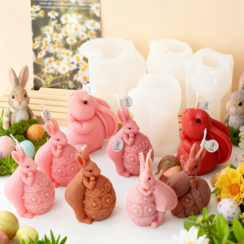 3D Easter Rabbit Silicone Mold - مراجعة Candle Making Fat وسعره