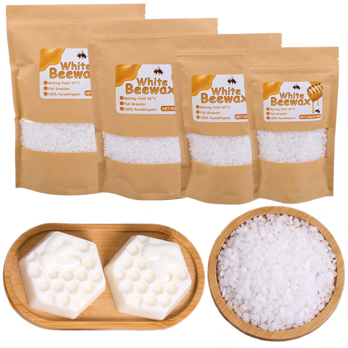 White Beeswax Pure Natural Gra - مراجعة Candle Making Wicks وسعره
