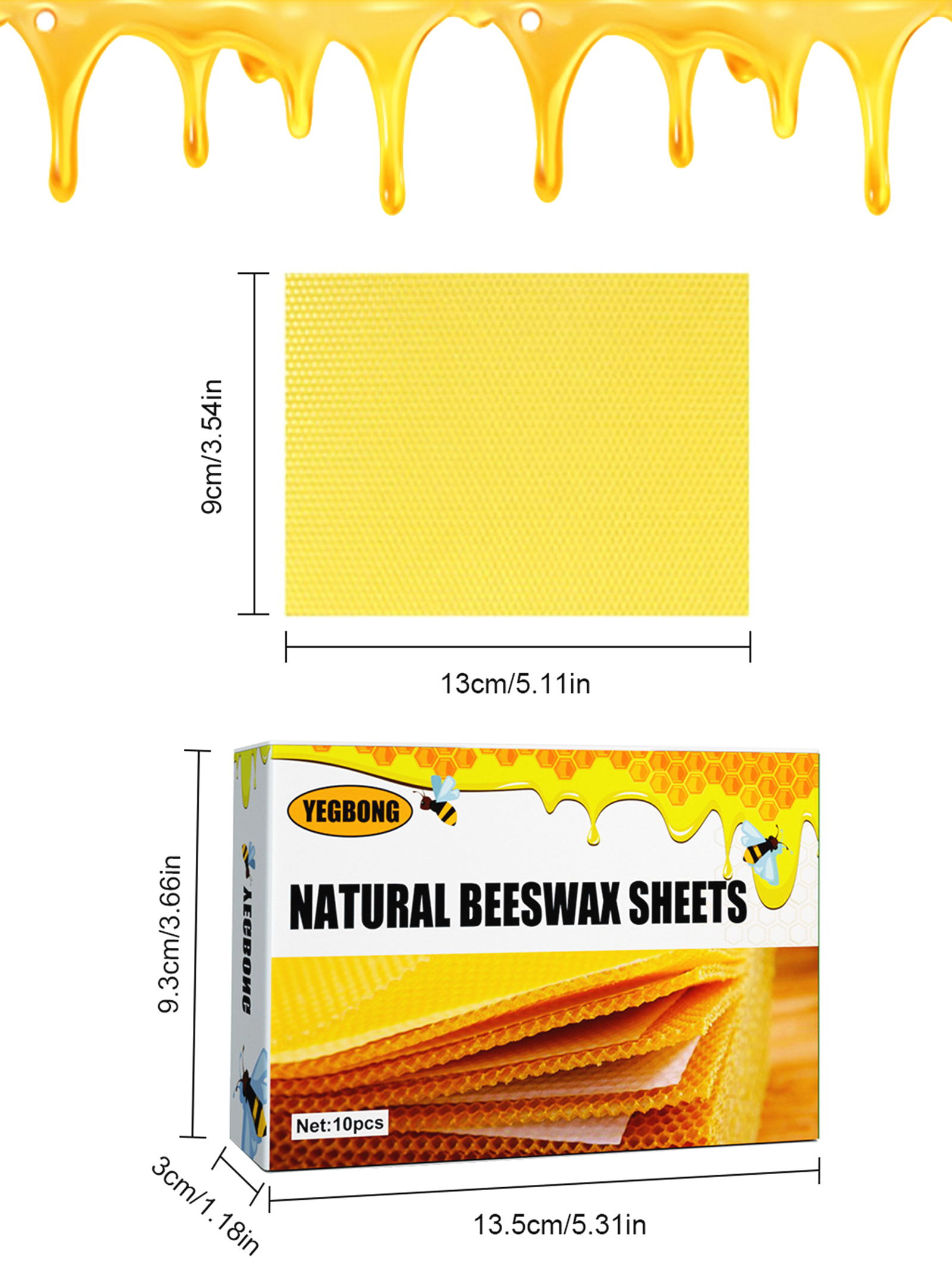 10Pcs Natural Honeycomb Bee Wa - مراجعة Candle Making Business وسعره