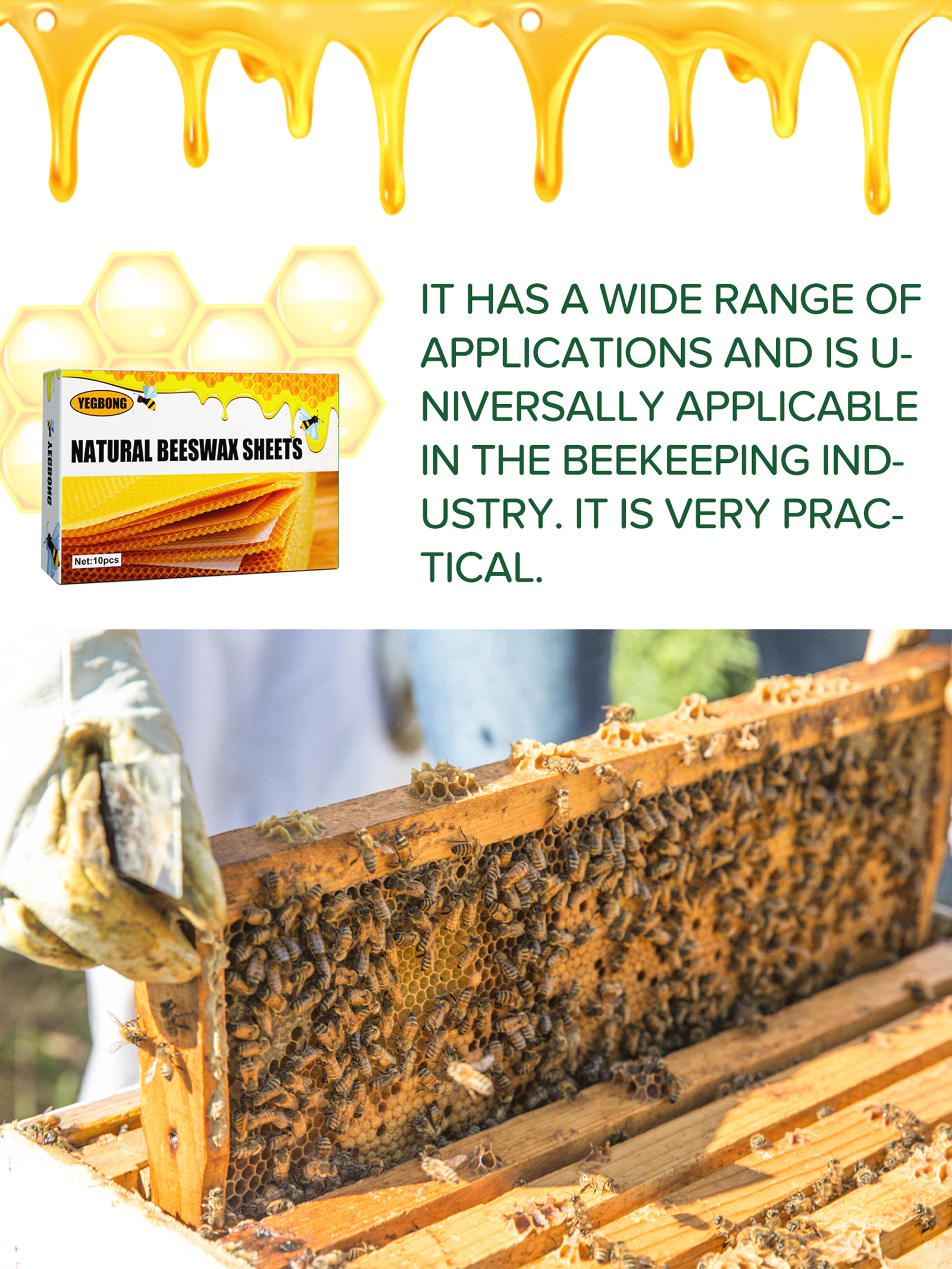 10Pcs Natural Honeycomb Bee Wa - مراجعة Candle Making Business وسعره