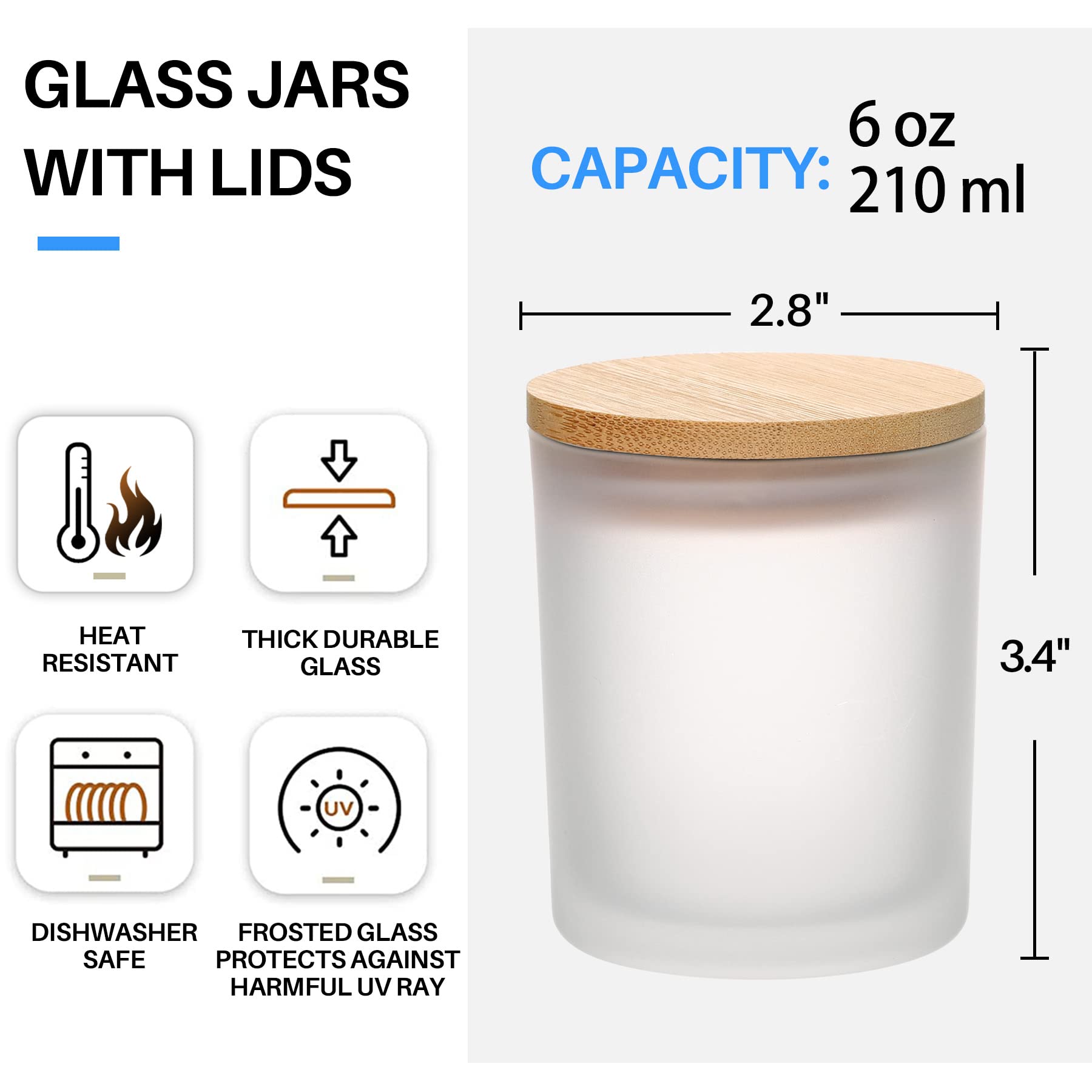 6-Pack 6OZ Frosted Amber Glass - مراجعة Candle Making Jars Wholesale وسعره