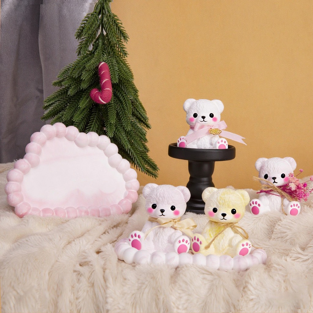 3PCS Couple Bear Silicone Mold - مراجعة Candle Making Supplies وسعره