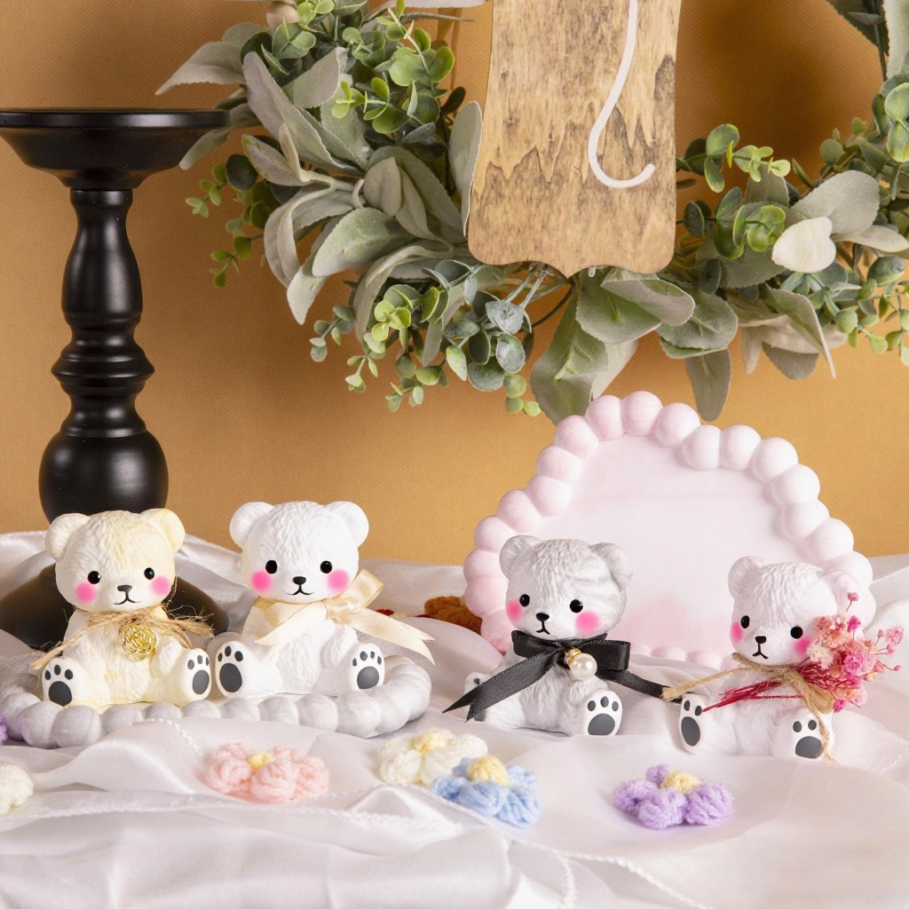 3PCS Couple Bear Silicone Mold - مراجعة Candle Making Supplies وسعره