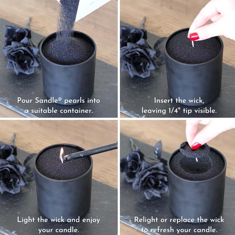 Black Candle Sand with Wick, 2 - مراجعة Candle Making Wicks وسعره