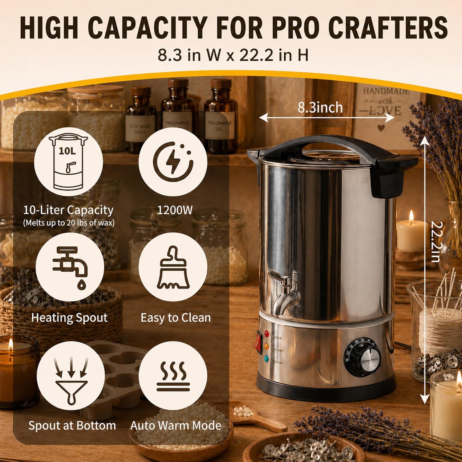 10L Wax Melter for Candle Maki - مراجعة Candle Making Tempe وسعره